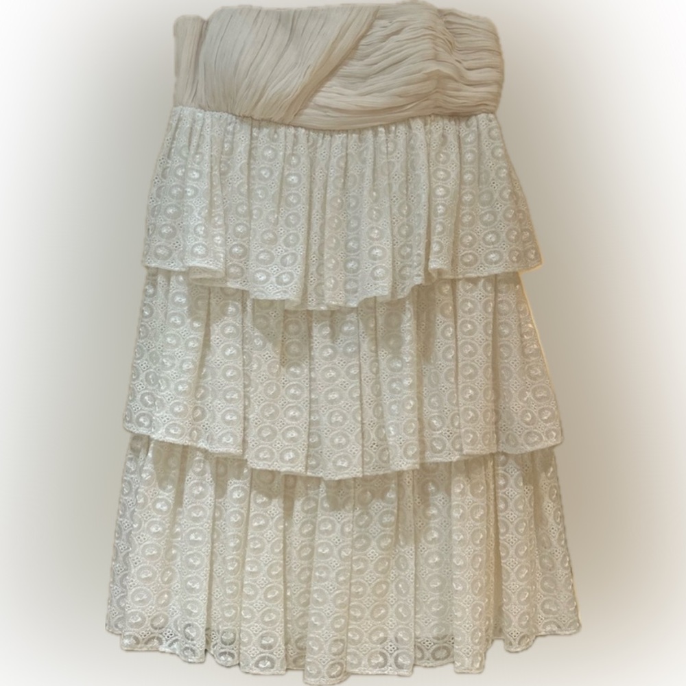 Alice + Olivia Strapless Ruffle Mini Dress